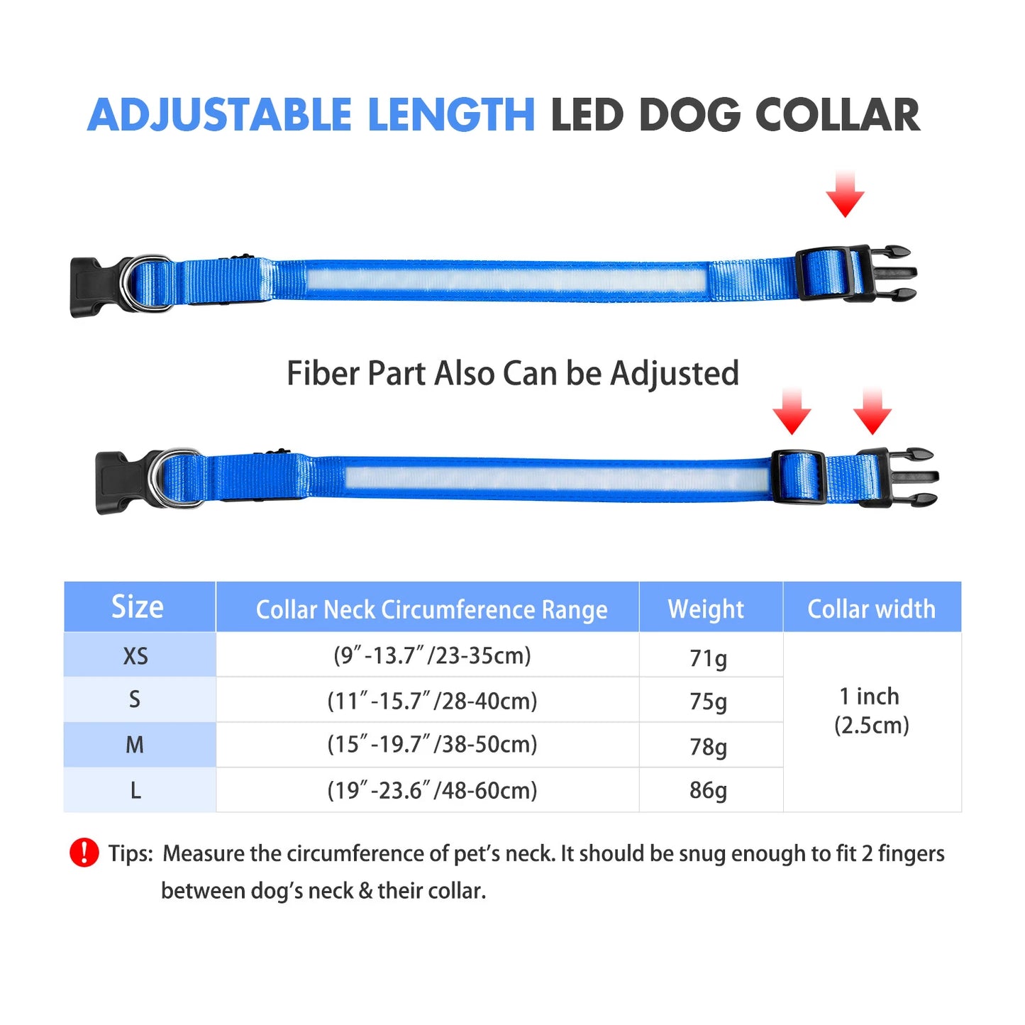 Luminous Dog Collar Water poof Safety Collars helps to be seen at night - theultimatemarketshop