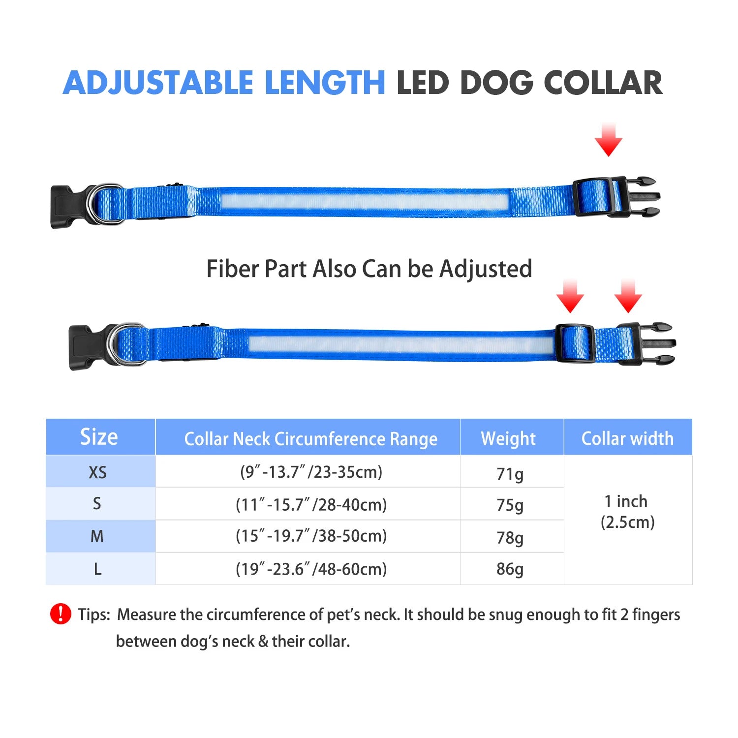 Luminous Dog Collar Water poof Safety Collars helps to be seen at night - theultimatemarketshop