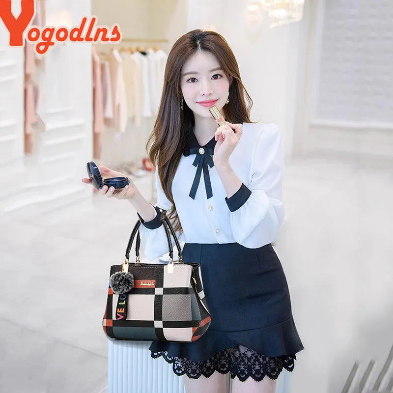 Yogodlns New Luxury Designer Brand Plaid Shoulder Bag - theultimatemarketshop