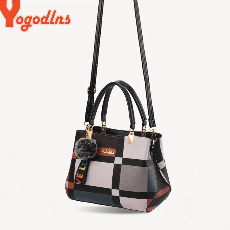 Yogodlns New Luxury Designer Brand Plaid Shoulder Bag - theultimatemarketshop