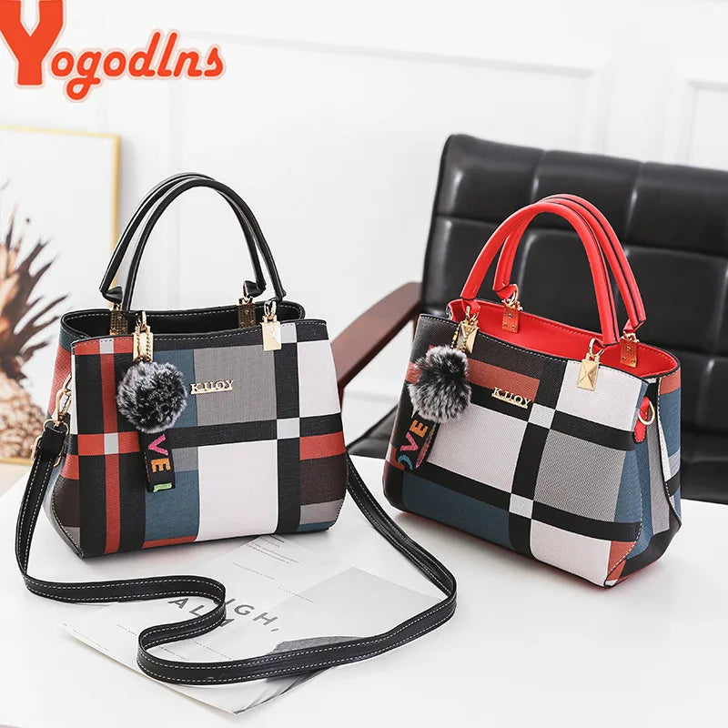 Yogodlns New Luxury Designer Brand Plaid Shoulder Bag - theultimatemarketshop