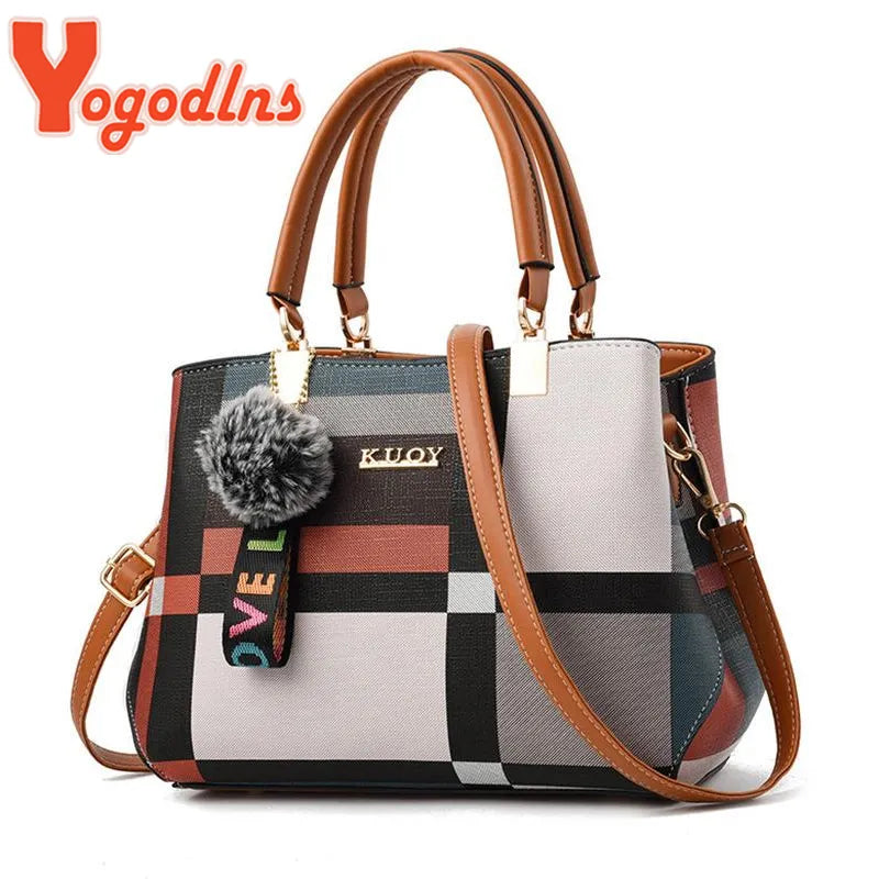 Yogodlns New Luxury Designer Brand Plaid Shoulder Bag - theultimatemarketshop