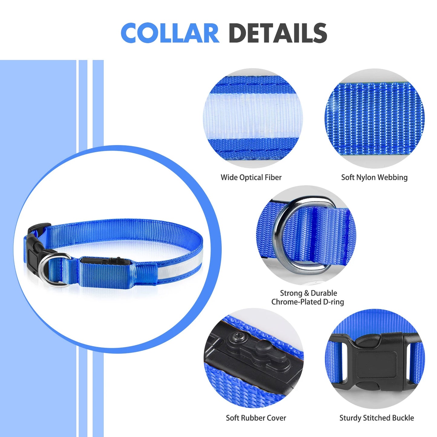 Luminous Dog Collar Water poof Safety Collars helps to be seen at night - theultimatemarketshop