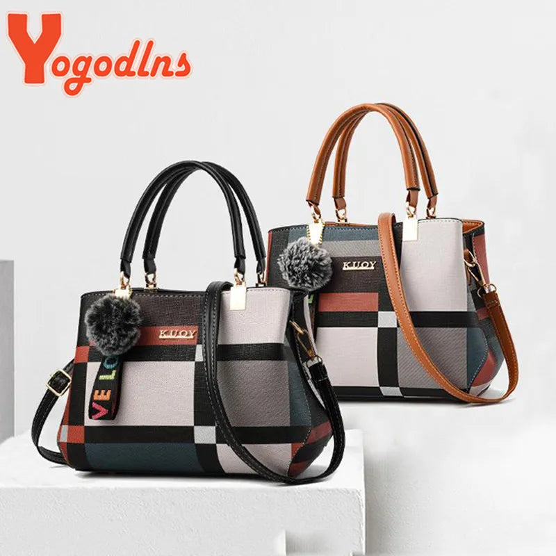 Yogodlns New Luxury Designer Brand Plaid Shoulder Bag - theultimatemarketshop