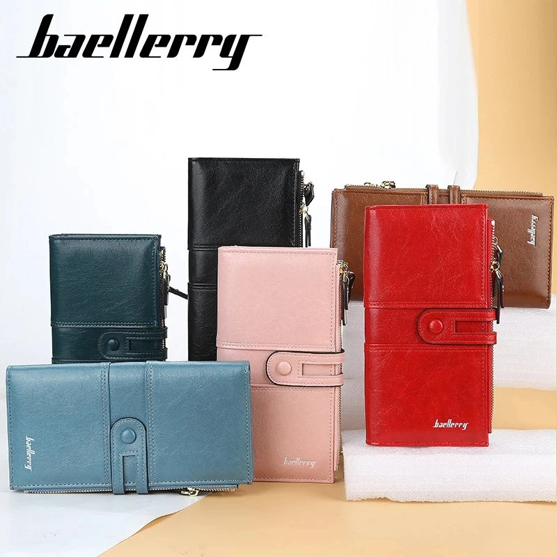 Name Engraved Women Wallets Fashion Long Leather Top Quality Card Holder Classic Female Purse