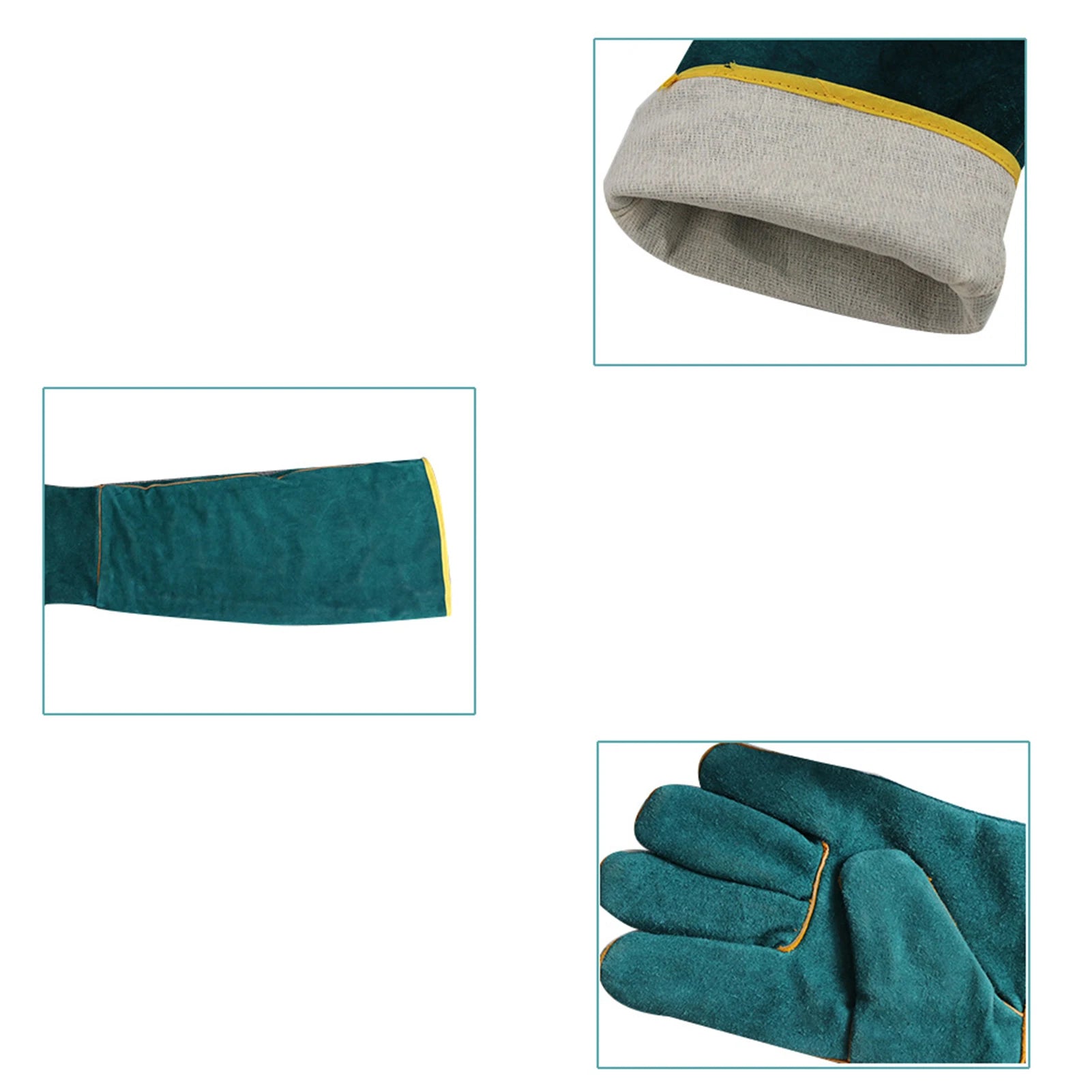 Anti-Bite Safety Gloves Ultra Long Leather Green Pets Grip Biting Protective Gloves for Catching Cat Reptiles and etc. - theultimatemarketshop