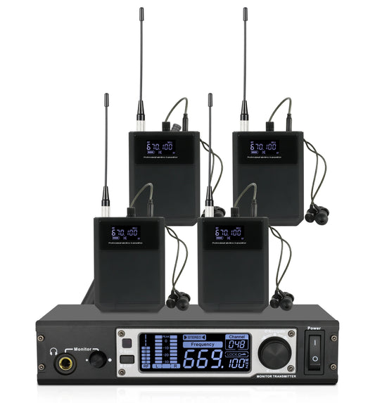 HONGUAN Stereo PSM-X400 Stereo In Ear Monitor Wireless System Transmitter Monitoring Professional for Stage Performance - theultimatemarketshop