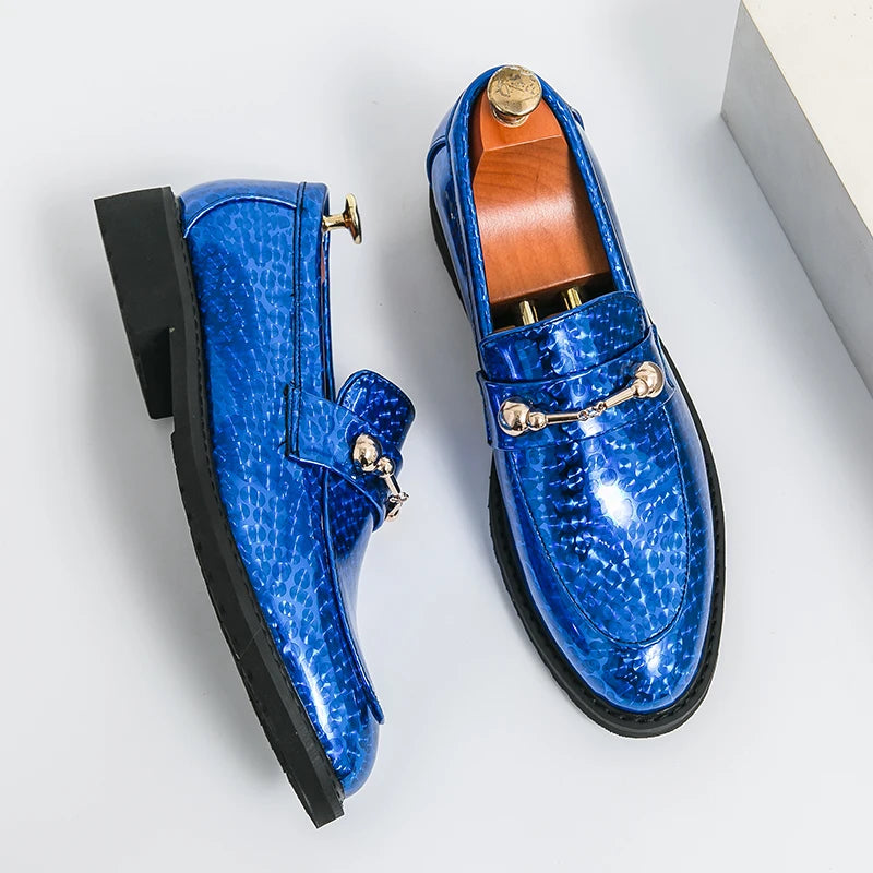 Patent Leather Fashion  Party Loafers Leather Shoes for Men Slip-on Flat Shoes Luxury Shiny Designer Men Shoes - theultimatemarketshop