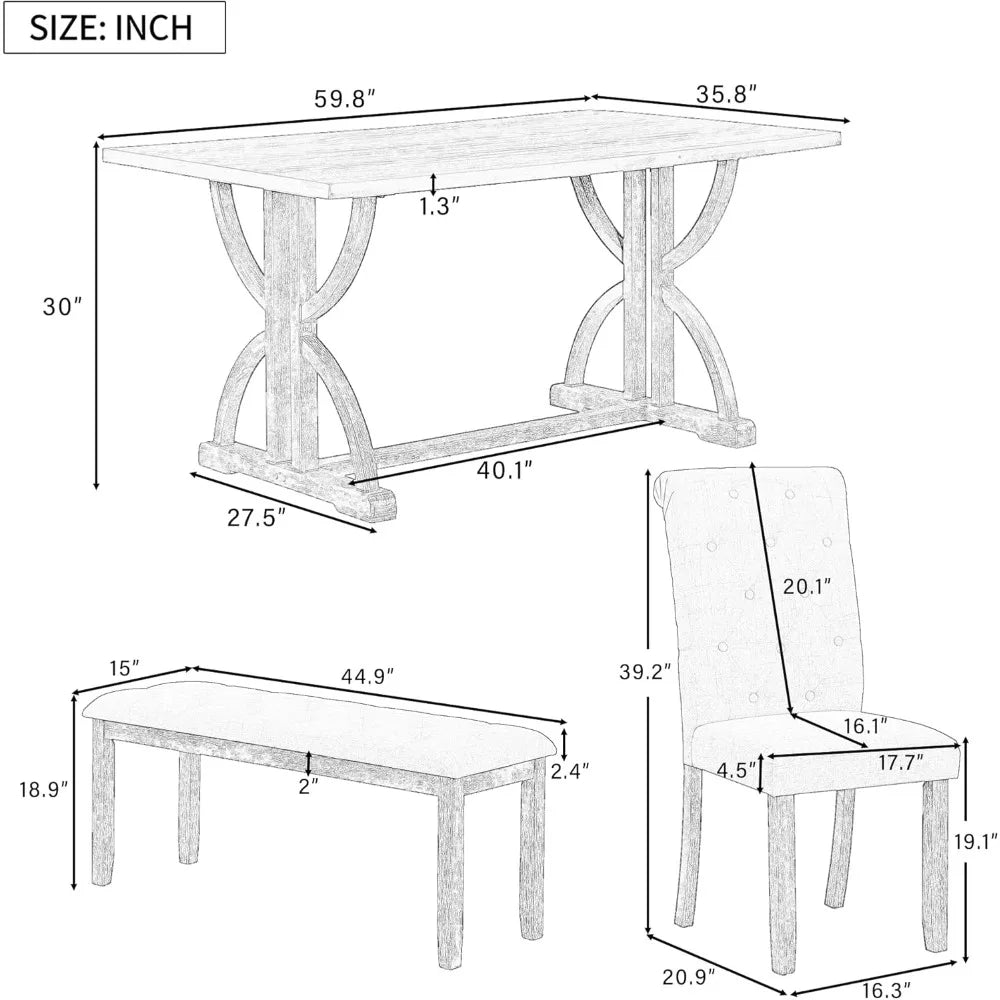 Dining Table Set for 6, Counter Height Dining Table Set,  Kitchen