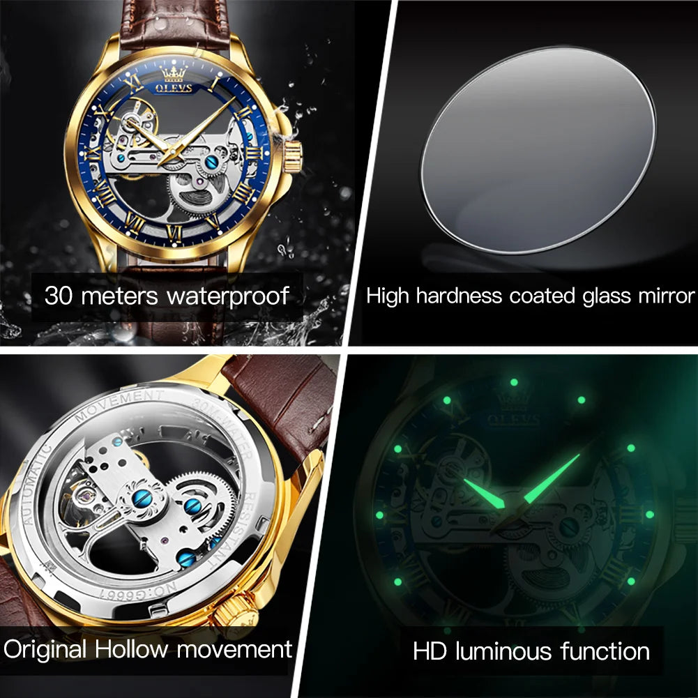 OLEVS Luxury Brand Men Automatic Mechanical Wristwatch - theultimatemarketshop