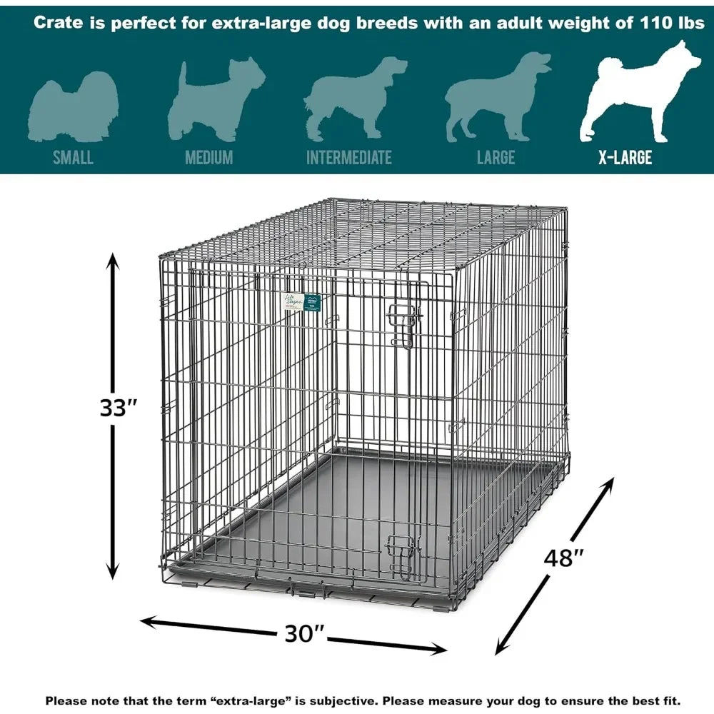 Floor Protecting Dog House for Dogs Leak-Proof Pan | 48L X 30W X 33H Inches XL Dog Cage - theultimatemarketshop