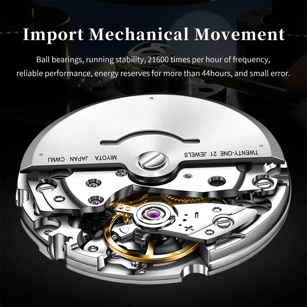 Brand Men's Watches Japan Movement Automatic Waterproof Sapphire Crystal Mirror Luxury Brand Mechanical Men's Wristwatch