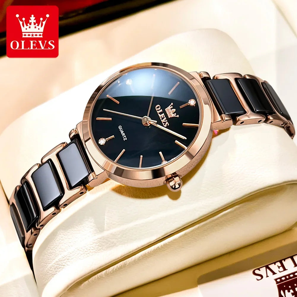 Japan Quartz Women Watch Ceramics Watchstrap Luxury Elegant Ladies Bracelet Watch