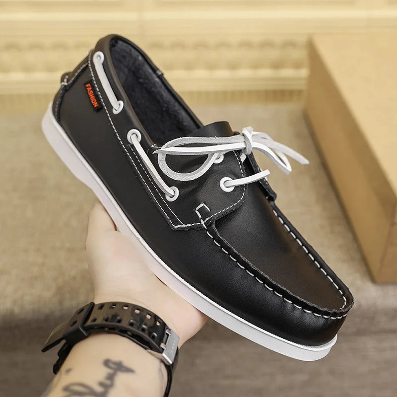 New Leather Men's Causal Shoes Luxury Brand Loafers High Quality Shoes Soft Comfort Walking Sneakers Moccasins.