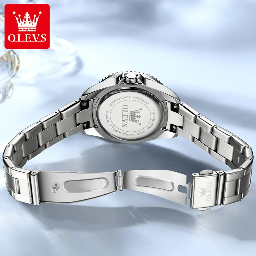 OLEVS Original stainless Steel Diamond Dial Quartz Watch for Women - theultimatemarketshop