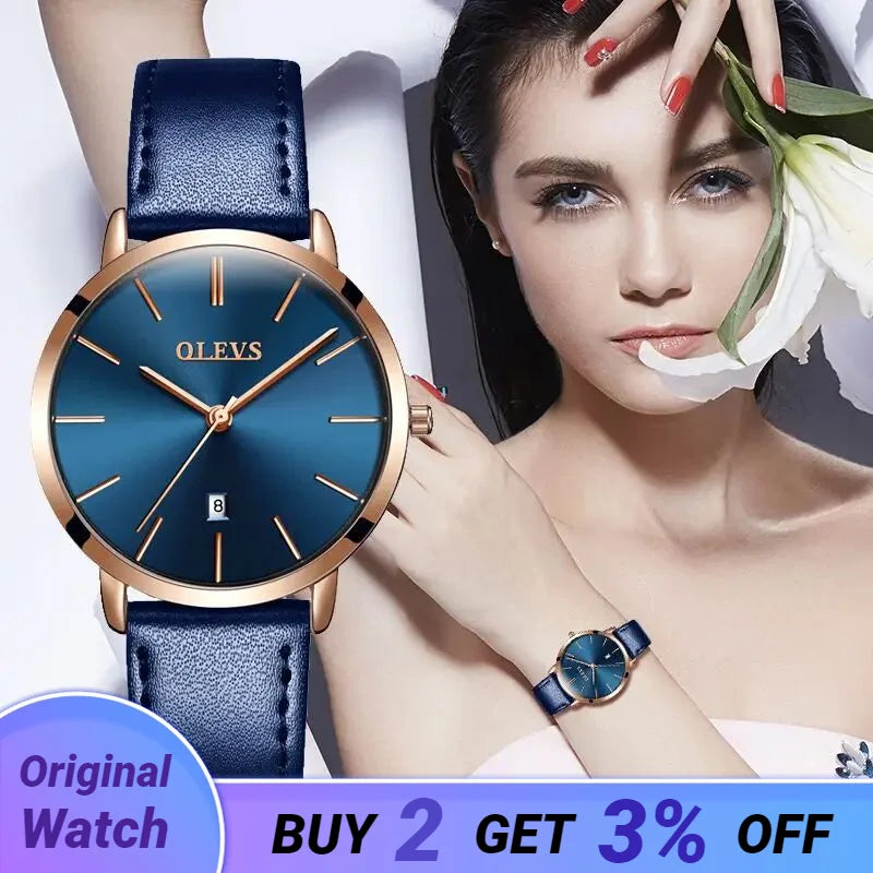 Women Watch Casual Leather Ladies Watches Luxury Quartz Female Wristwatch Ultra Thin Surface