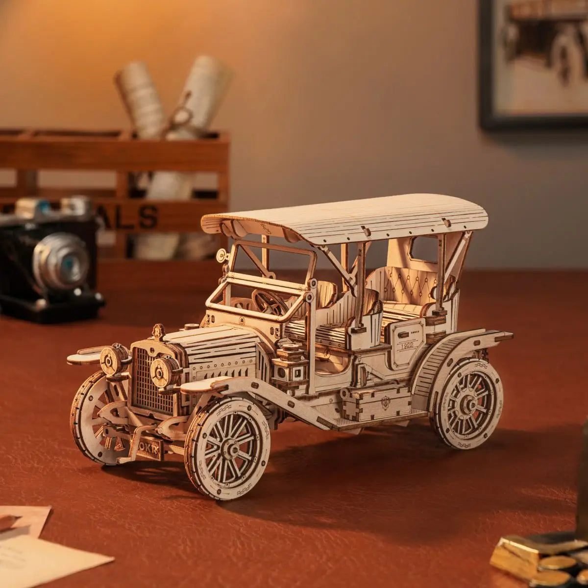 Classic Car 3D Wooden Puzzle Montessori Toys Vintage Car Scale Model Building Kits for Kids