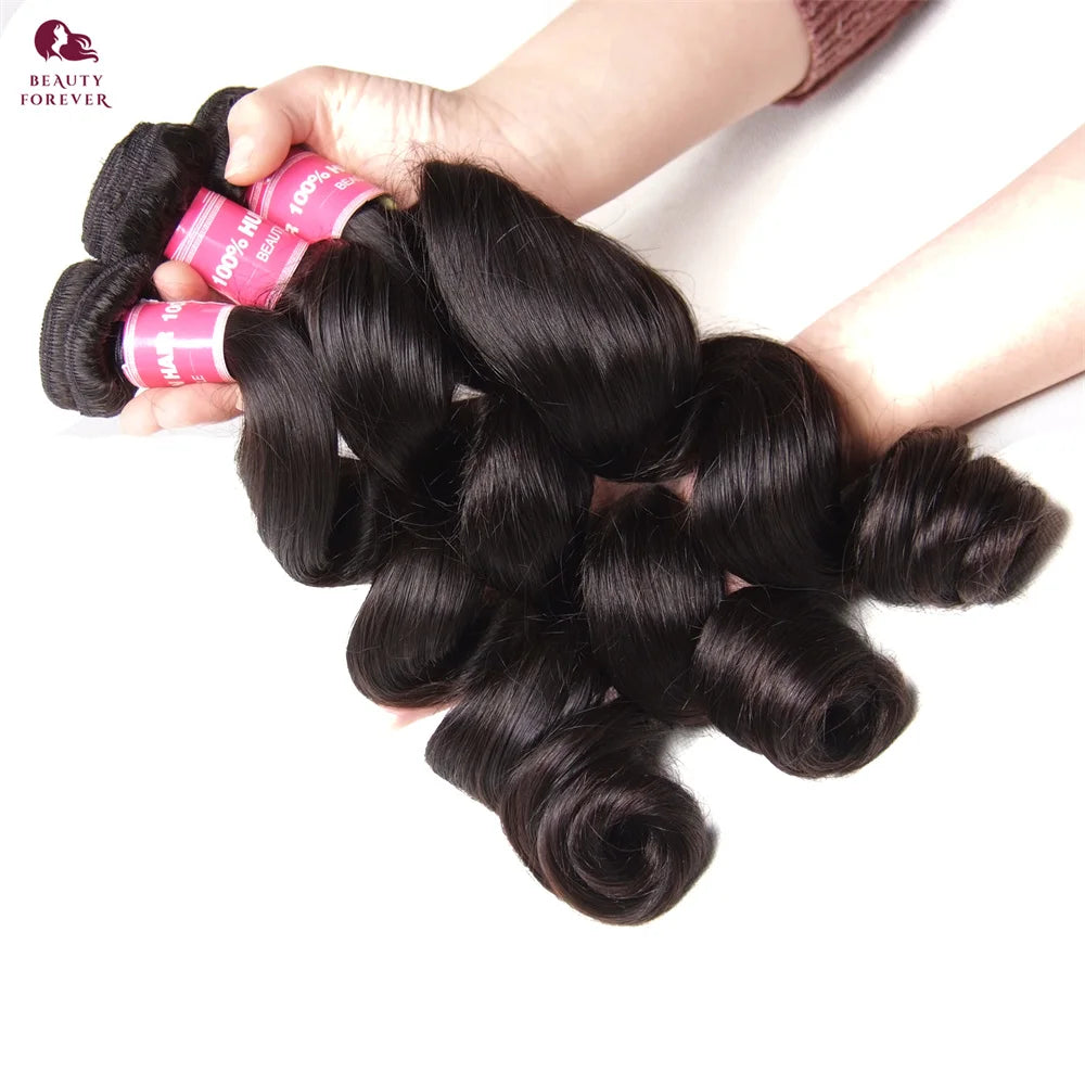 Beauty Forever Raw Deep Loose Wave Virgin Brazilian Human Hair Bundles. - theultimatemarketshop