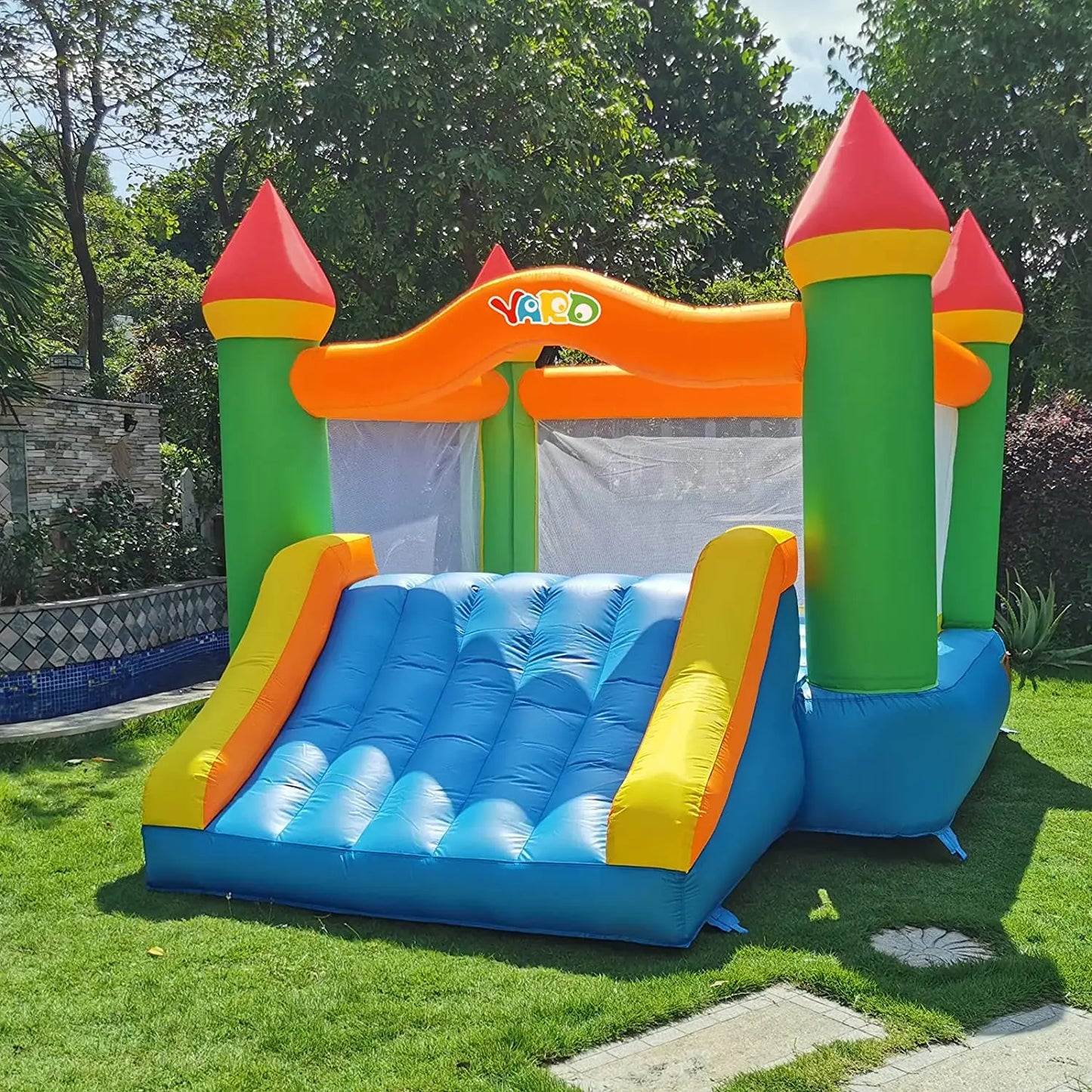 Yard Inflatable Bounce House With Slide 12*9*8ft Ages 5-12 - theultimatemarketshop