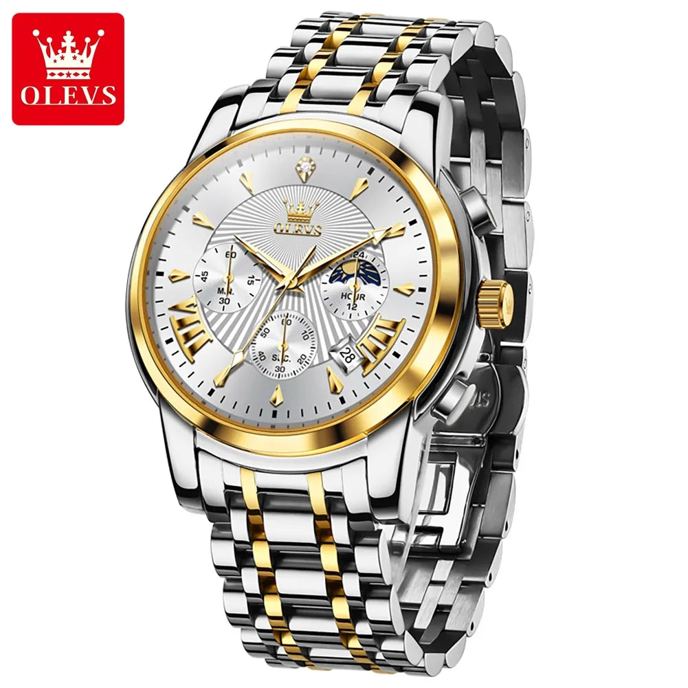 OLEVS Luxury Brand Quartz Watch for Men Waterpoof - theultimatemarketshop