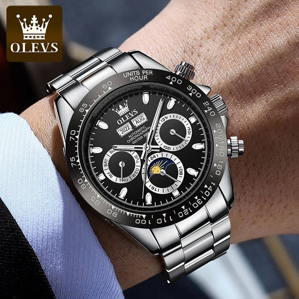 OLEVS Automatic Mechanical Watch for Men Stainless Steel - theultimatemarketshop