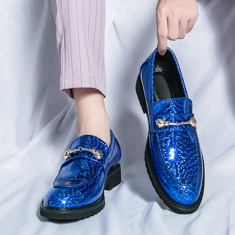 Patent Leather Fashion  Party Loafers Leather Shoes for Men Slip-on Flat Shoes Luxury Shiny Designer Men Shoes - theultimatemarketshop