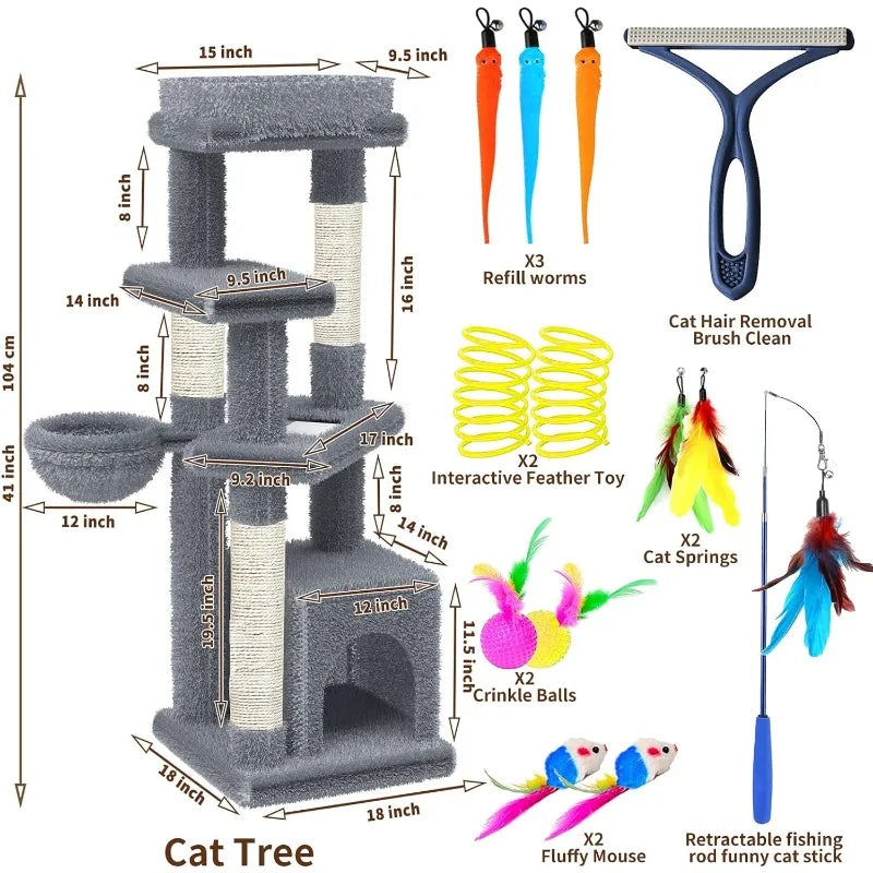 Cat Tree Tower for Indoor, Cat Toy Interactive Accessories 13PCS. - theultimatemarketshop