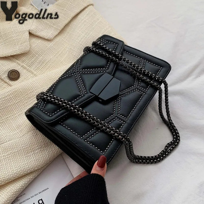 Rivet Chain Small  Luxury Crossbody Bags For Women 2024 - theultimatemarketshop