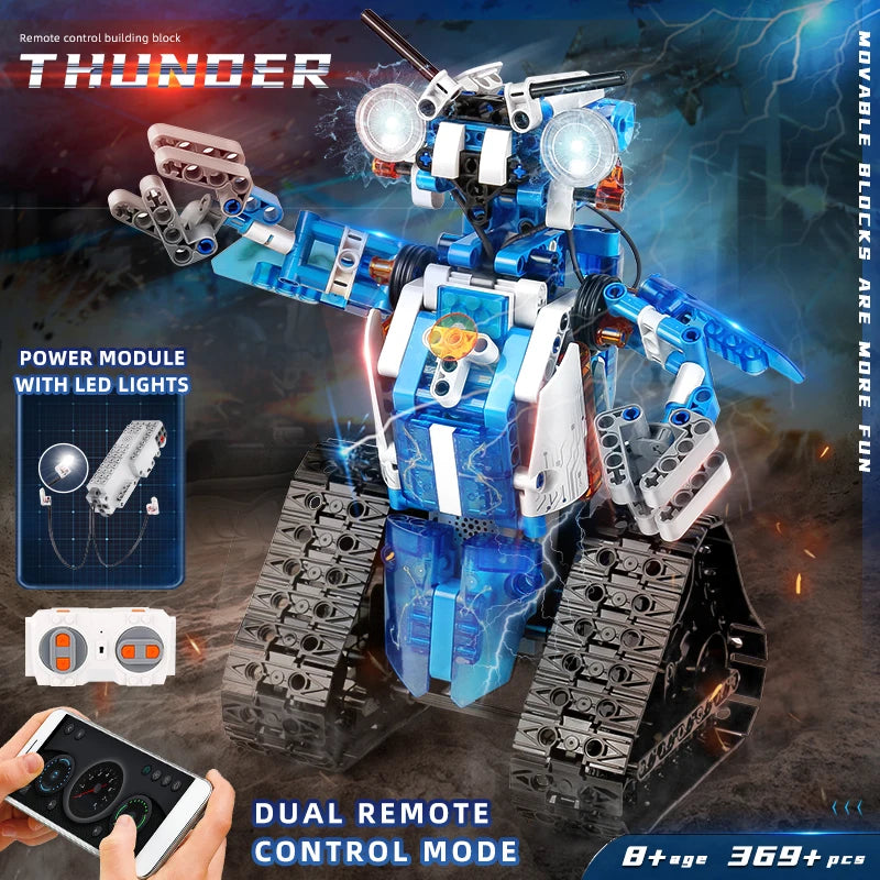 Technical Robot Toys The APP&RC Motorized Robot With Led Part Model Building Blocks for Kids