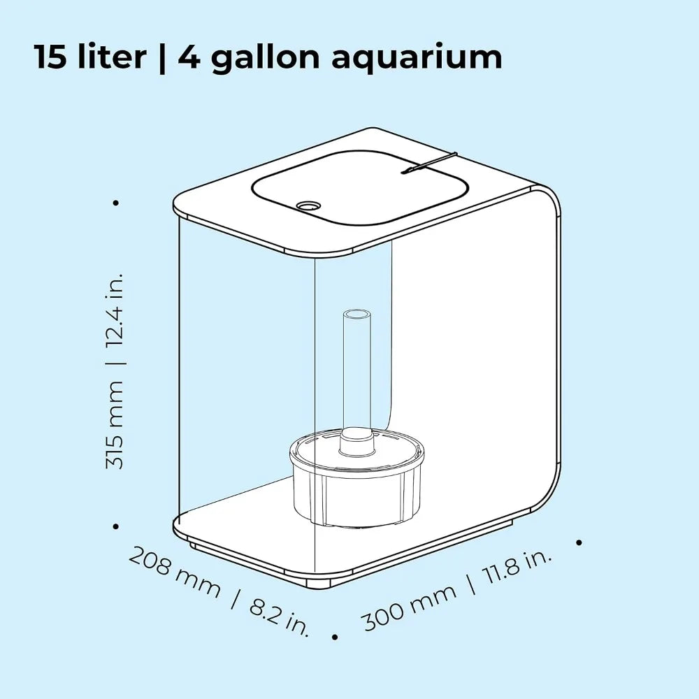 Acrylic Aquarium With White LED Light Modern Tank for Tabletop Display Fish Fishbowl Mini Aquatic Pet Supplies