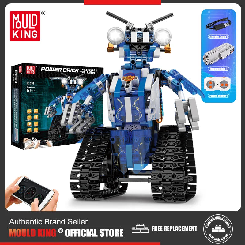 Technical Robot Toys The APP&RC Motorized Robot With Led Part Model Building Blocks for Kids