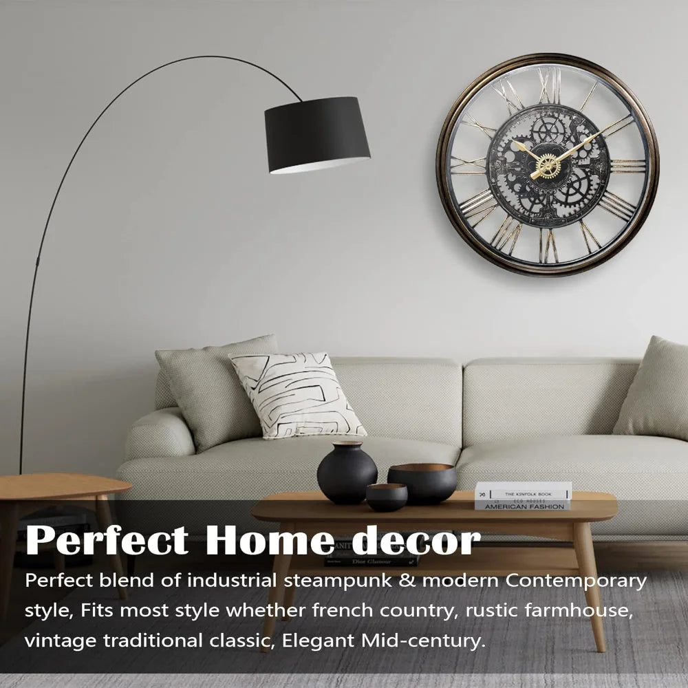 AYRELY® 24IN Large Decorative Roman Numeral Wall Clock. - theultimatemarketshop