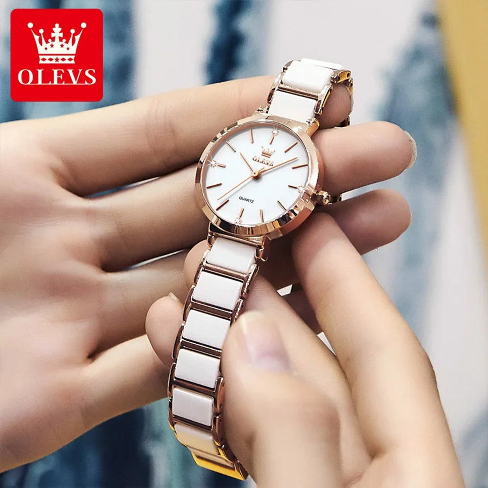 Japan Quartz Women Watch Ceramics Watchstrap Luxury Elegant Ladies Bracelet Watch