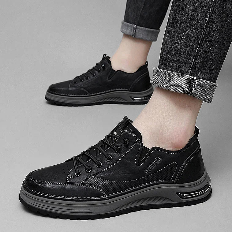 High Quality Genuine Leather  Casual Shoes Luxury Brand Men's  Sneakers Lace Up Oxford Comfort  Outdoor Jogging Shoes