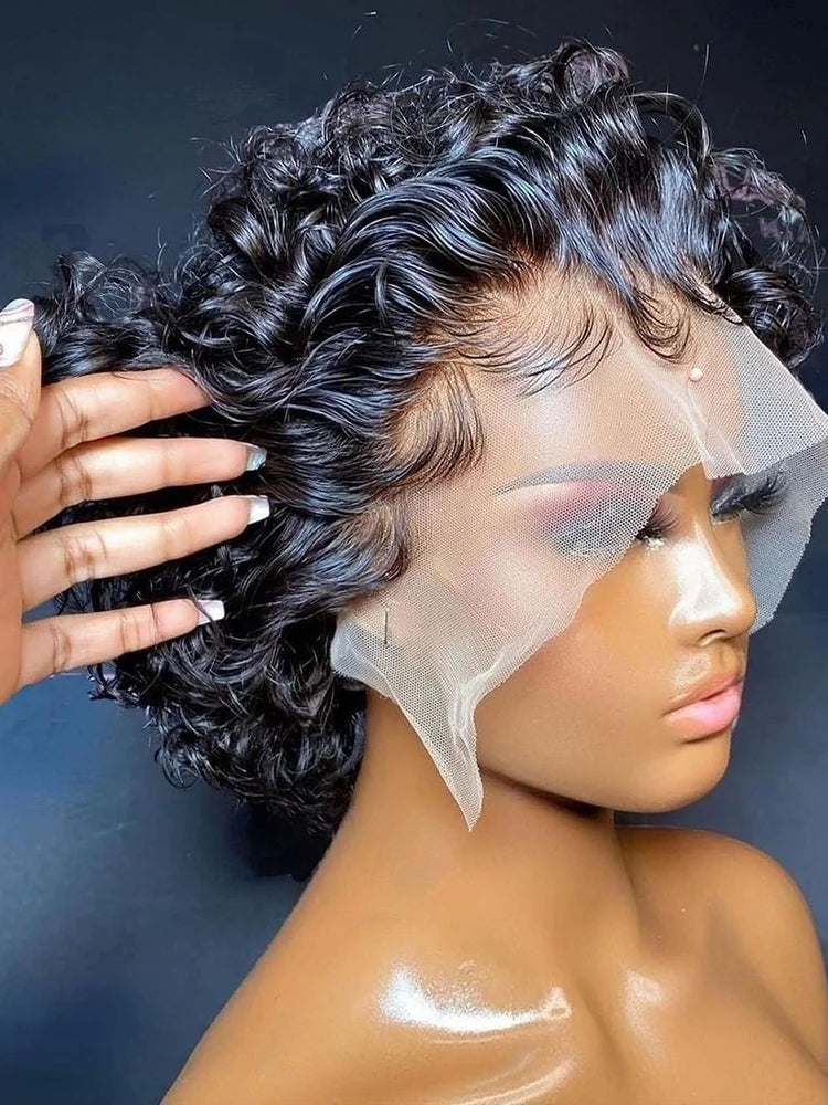 Pixie Cut Wig Human Hair 13x1 Lace Frontal Wigs Human Hair Short Bob Human Hair Wigs For Black Women - theultimatemarketshop