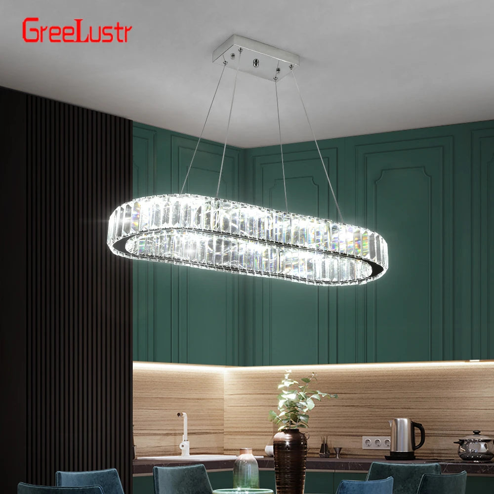 Crystal Oval Design Led Chandelier - theultimatemarketshop