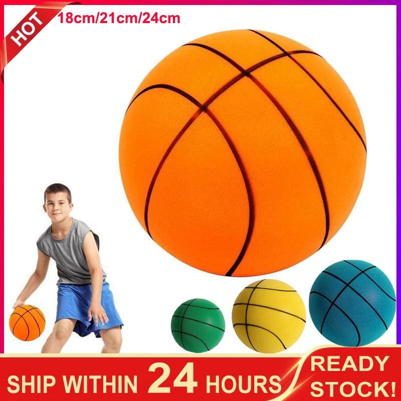 Kids Basketball Silent Youth Indoor/ Outdoor Training Ball Soft Bouncy And Quiet  Kids