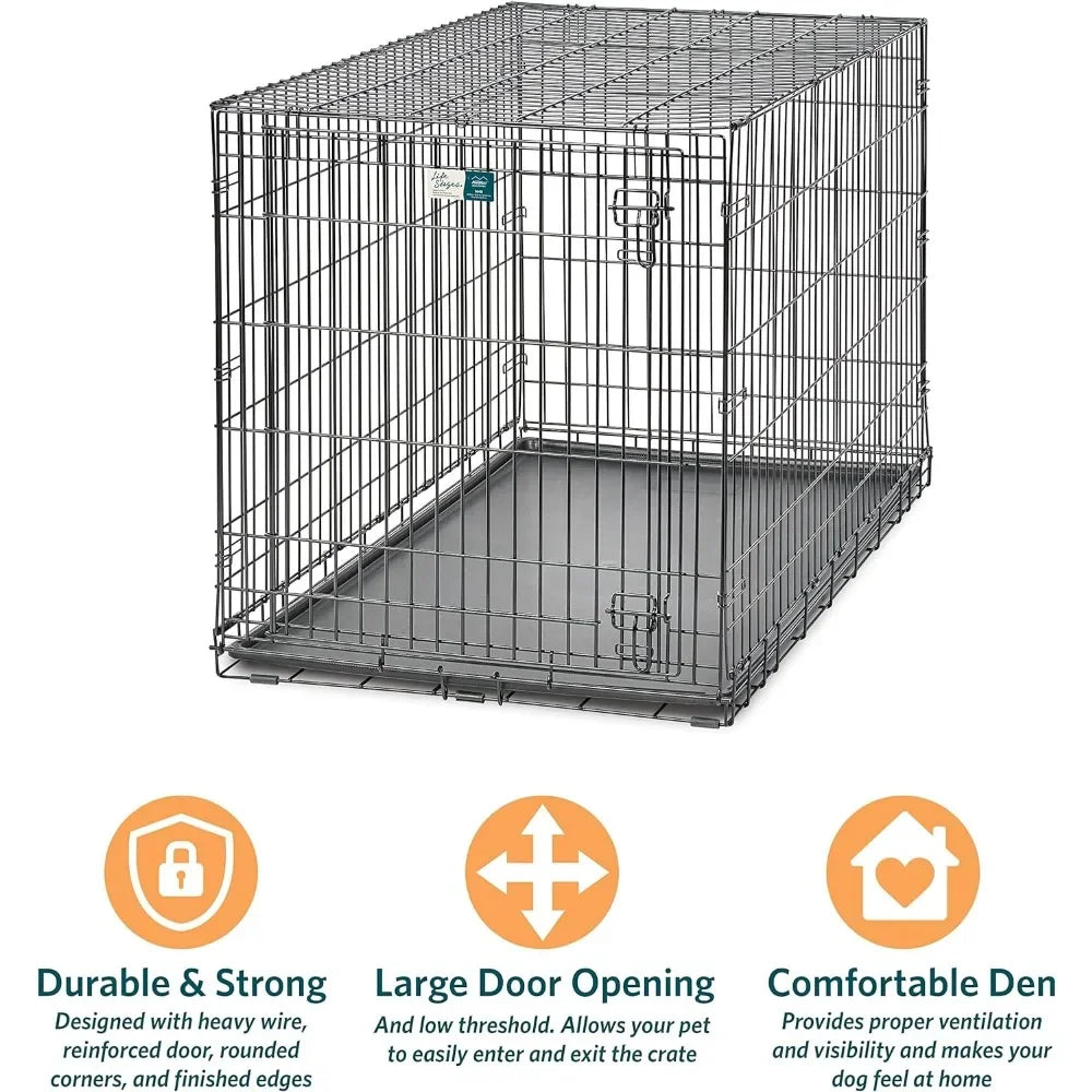 Floor Protecting Dog House for Dogs Leak-Proof Pan | 48L X 30W X 33H Inches XL Dog Cage - theultimatemarketshop