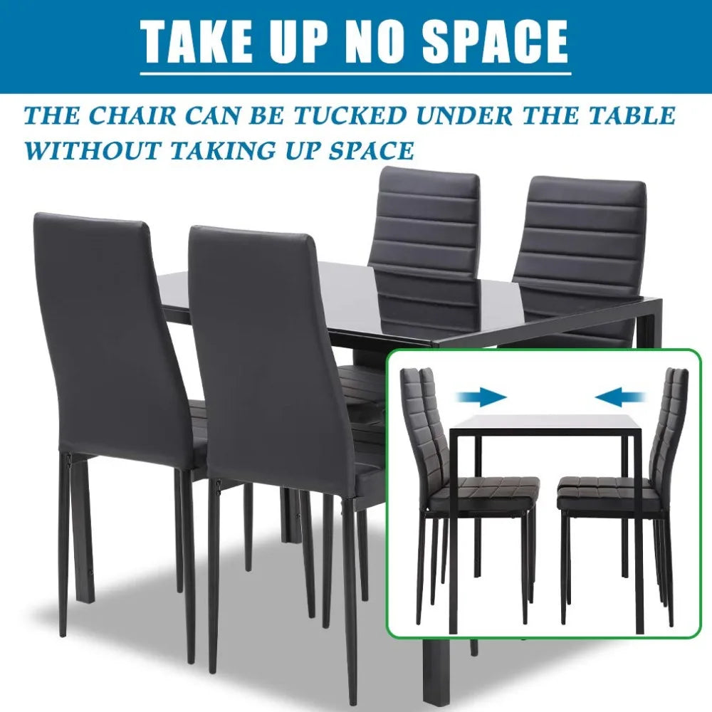 New Dining Table Set Glass for Small Spaces Kitchen Table and Chairs for 4