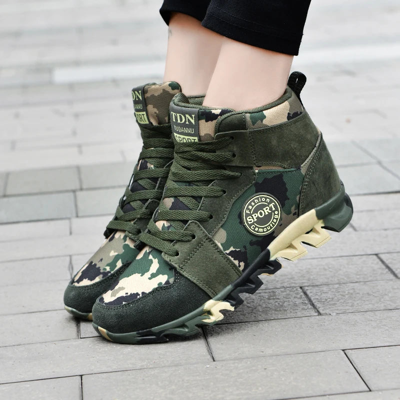 Women Sneakers Fashion Camouflage Combat Trainers Shoes - theultimatemarketshop