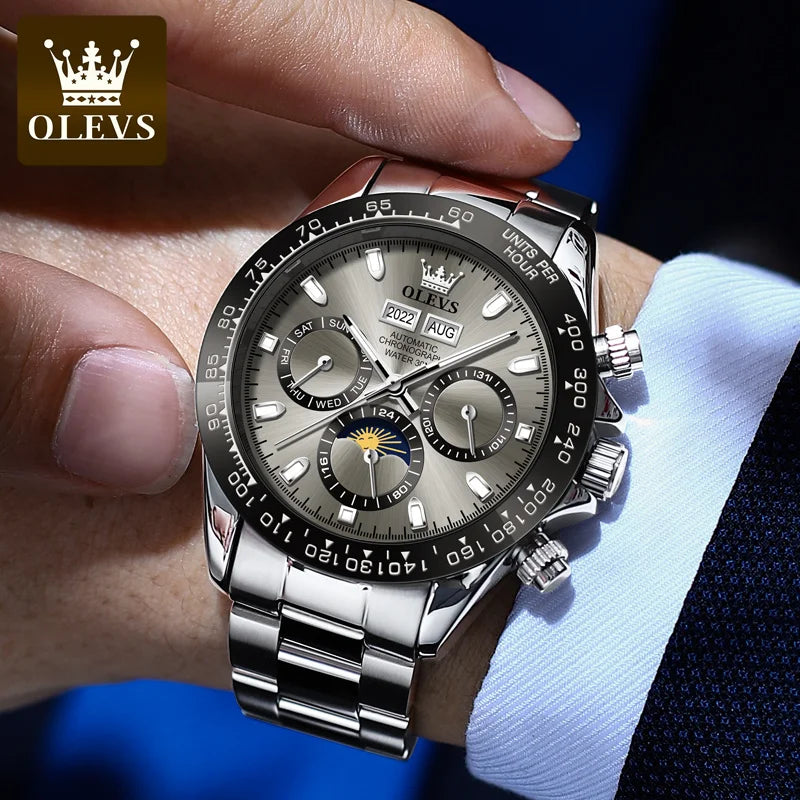 OLEVS Automatic Mechanical Watch for Men Stainless Steel - theultimatemarketshop