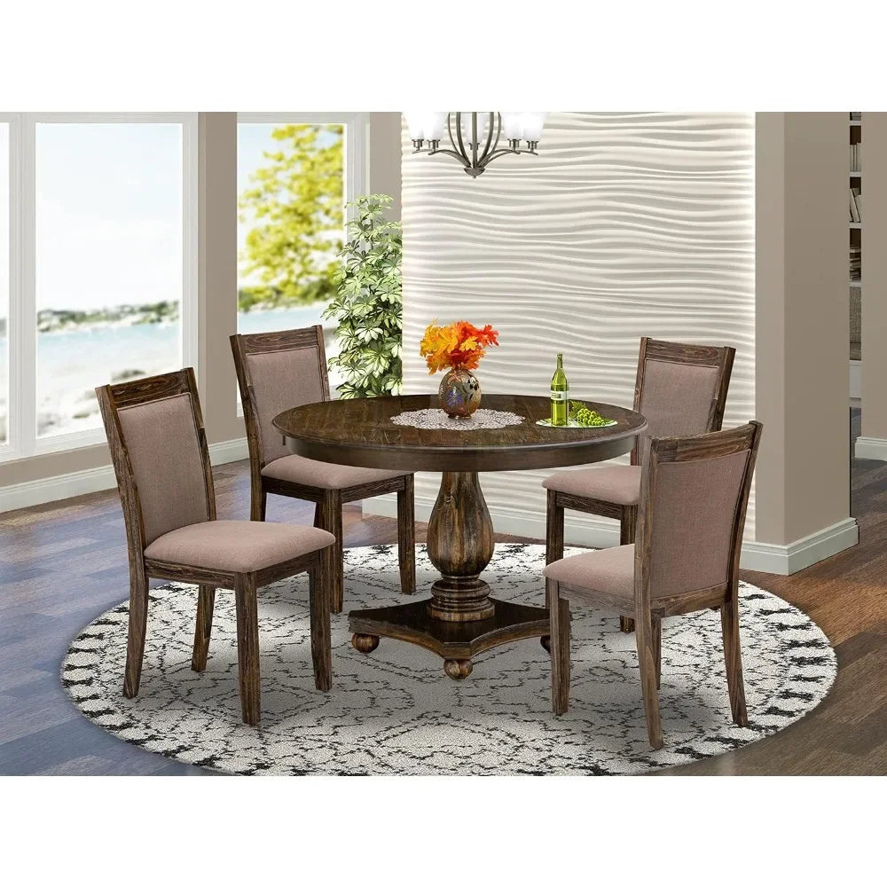 Dining Room Sets, 5 Piece Kitchen Set for 4 Includes A Round Dining Room Table with Pedestal,