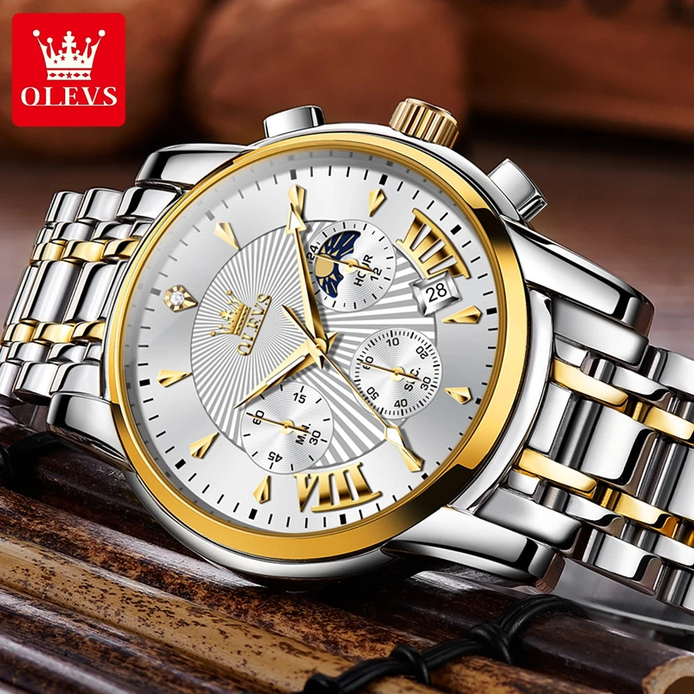 OLEVS Luxury Brand Quartz Watch for Men Waterpoof - theultimatemarketshop