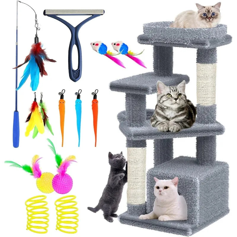 Cat Tree Tower for Indoor, Cat Toy Interactive Accessories 13PCS. - theultimatemarketshop