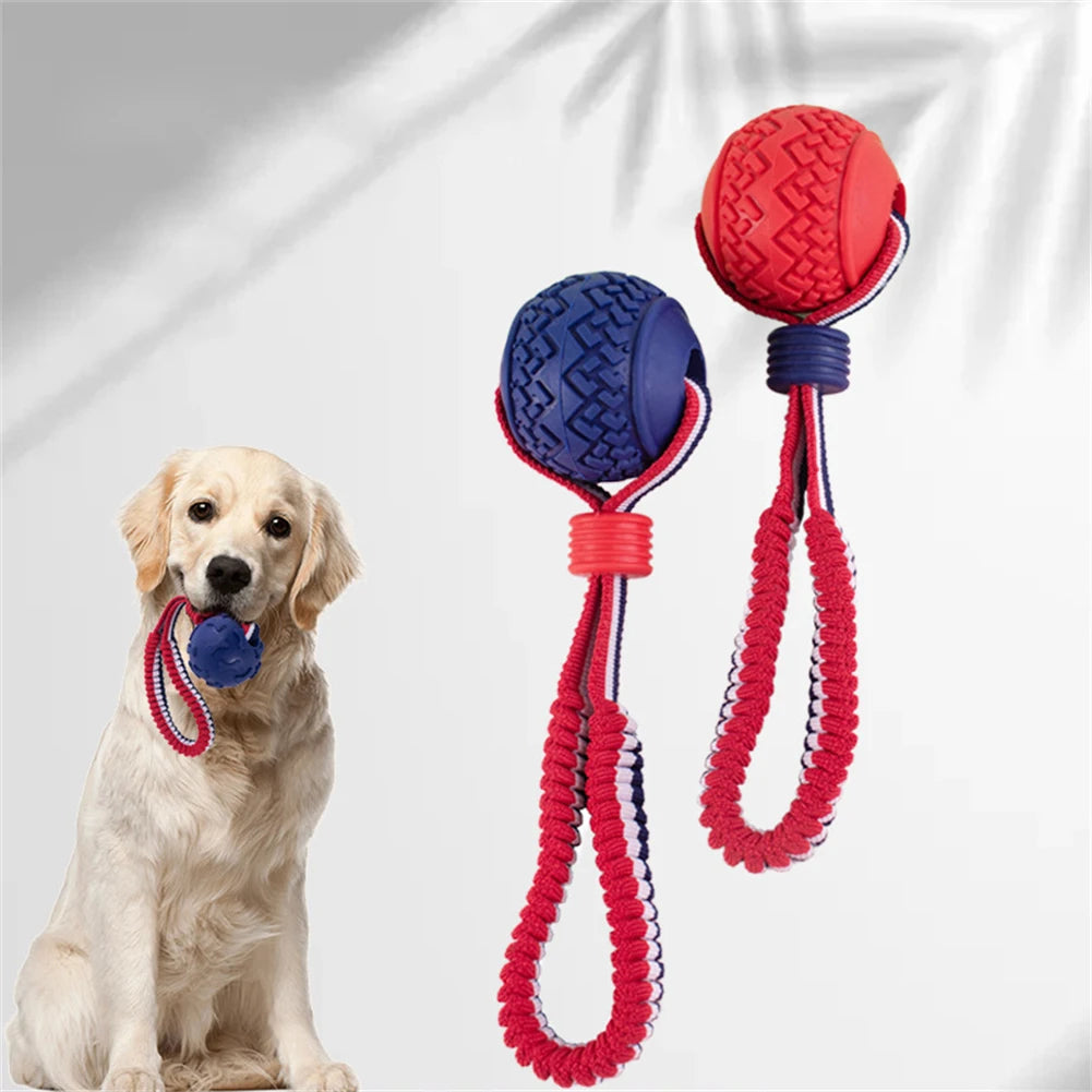 Bite Resistant Dogs Chewing Toys  Puppy Tooth Cleaning Molar Ball with String Dog Toy