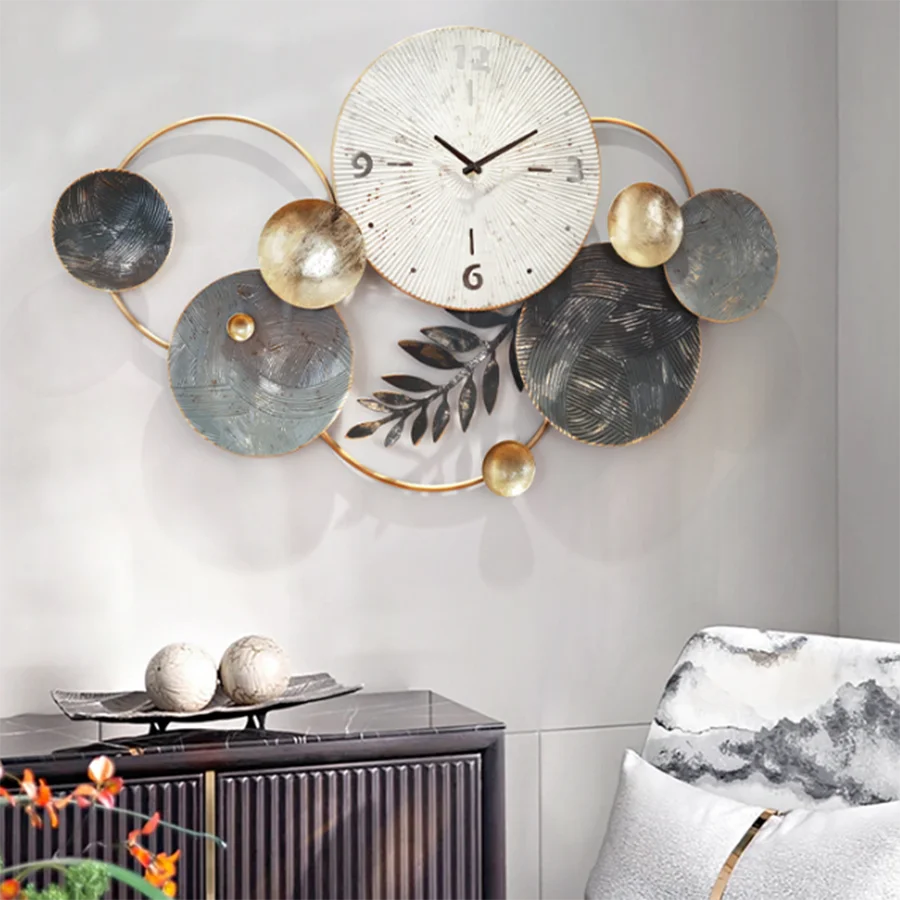 Home Decor Wall Clock Quart Round Unique Luxury  Modern Design