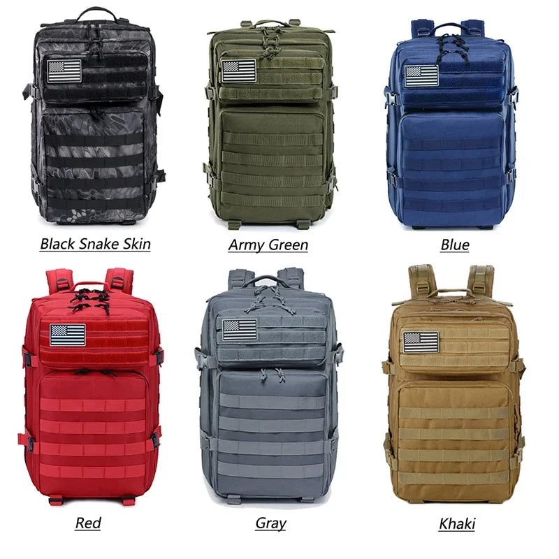 Outdoor Tactical Backpacks 45L Large Capacity Man Women 3 Days  Hiking Bags For Outdoor  Camping Backpack