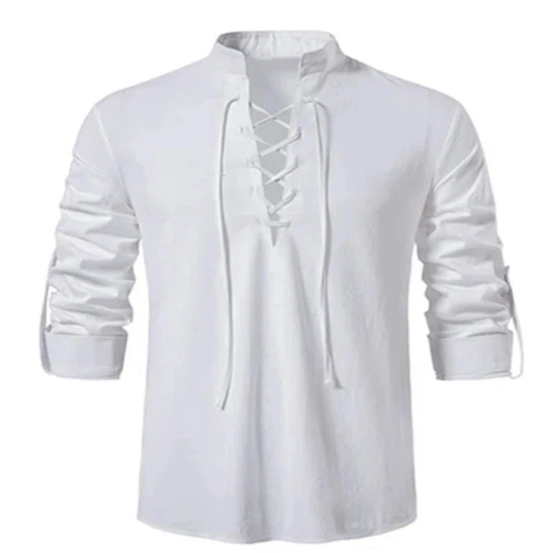 Men's V-neck  Casual wear-shirt Long Sleeve Top - theultimatemarketshop