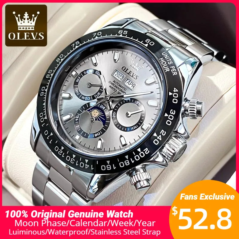 OLEVS Automatic Mechanical Watch for Men Stainless Steel - theultimatemarketshop