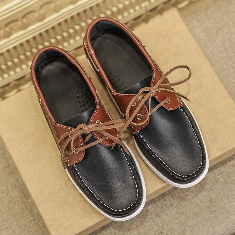 New Leather Men's Causal Shoes Luxury Brand Loafers High Quality Shoes Soft Comfort Walking Sneakers Moccasins.